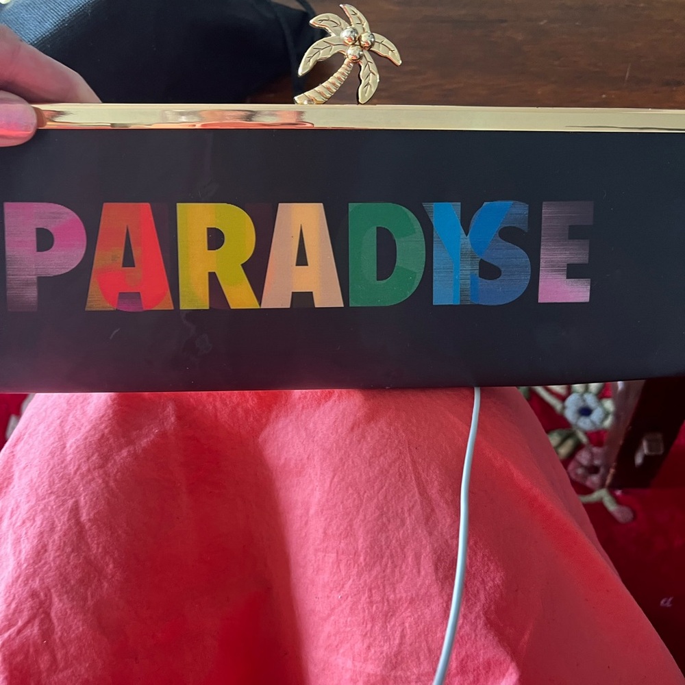 Juicy Couture PeekABoo Colorful 'Paradise/Juicy' Clutch with Gold Accents